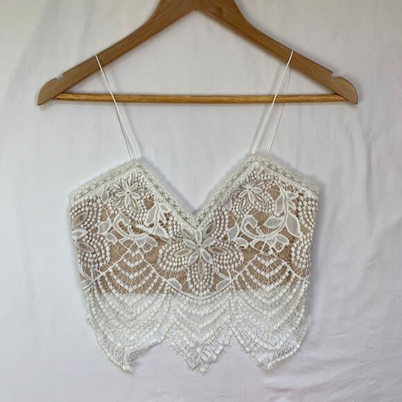 Lovers + Friends Other - Jhene Aiko x Lovers and Friends Remember Me Top XS White Lace Crop Bralette